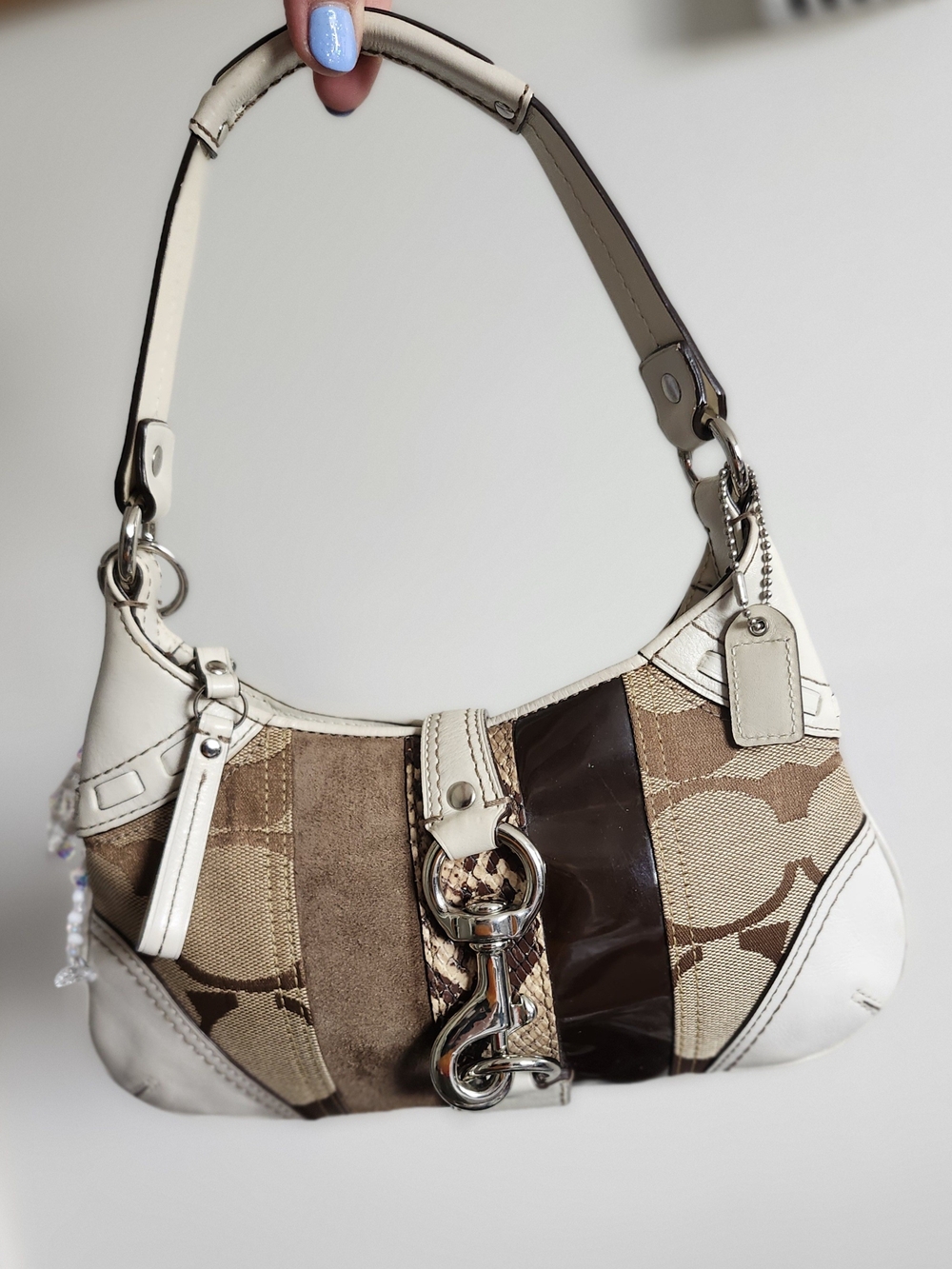 Vintage Coach Signature Python Mini Hobo Bag - Picture 3 of 15